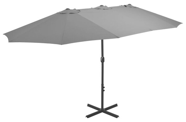 Garden Parasol with Aluminium Pole 460x270 cm Anthracite