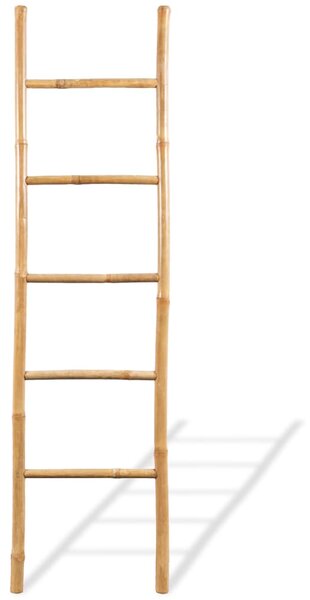 Towel Ladder with 5 Rungs Bamboo 150 cm