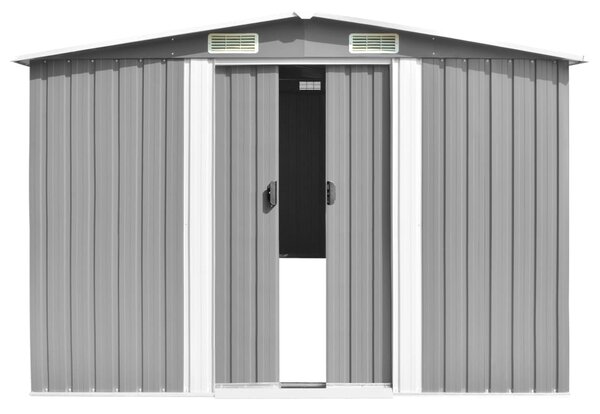 Garden Shed 257x298x178 cm Metal Grey