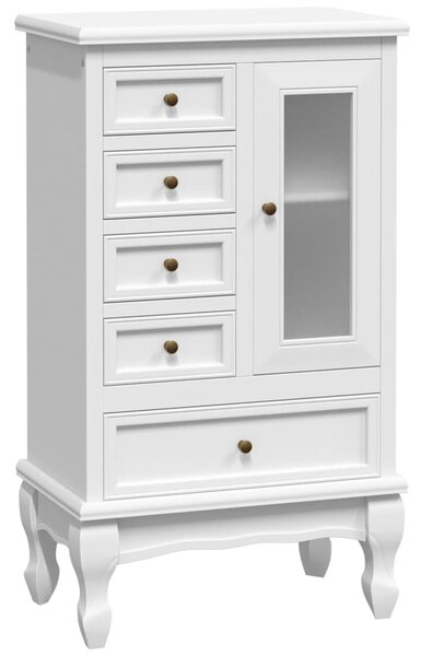 Cabinet with 5 Drawers 2 Shelves White