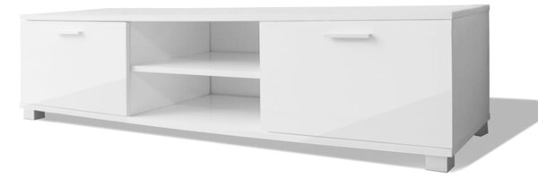 TV Cabinet High-Gloss White 140x40.5x35 cm