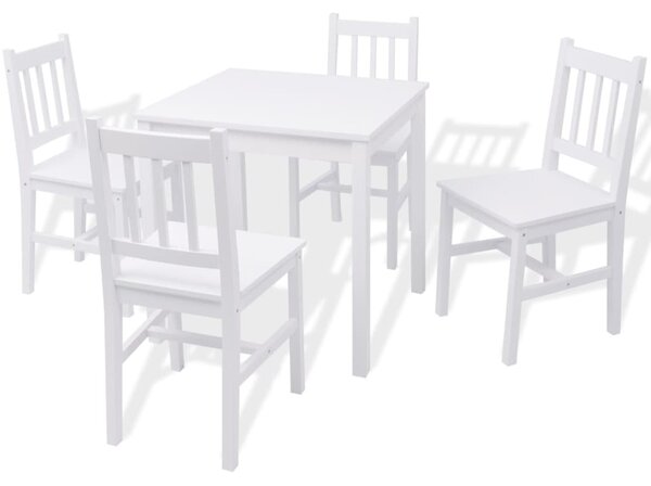 Five Piece Dining Set Pinewood White