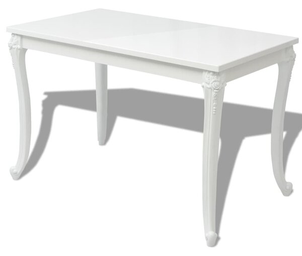 Dining Table 116x66x76 cm High Gloss White