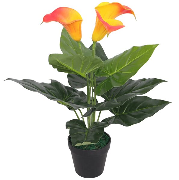 Artificial Calla Lily Plant with Pot 45 cm Red and Yellow