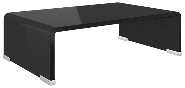 TV Stand/Monitor Riser Glass Black 40x25x11 cm