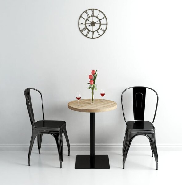 Bistro Table MDF and Steel Round 60x75 cm Oak Colour