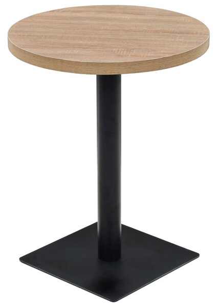 Bistro Table MDF and Steel Round 60x75 cm Oak Colour