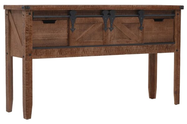 Console Table Solid Fir Wood 131x35.5x75 cm Brown