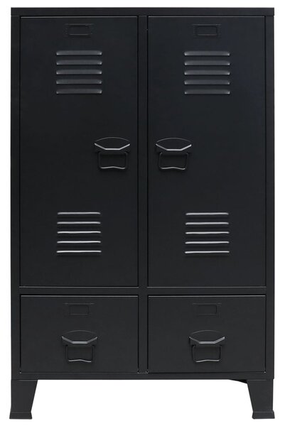 Wardrobe Metal Industrial Style 67x35x107 cm Black