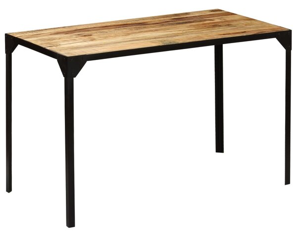 Dining Table Solid Rough Mange Wood and Steel 120 cm