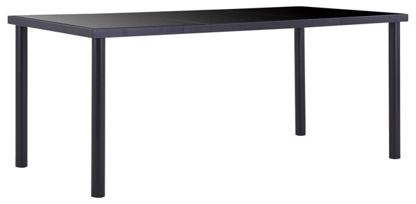 Dining Table Black 180x90x75 cm Tempered Glass