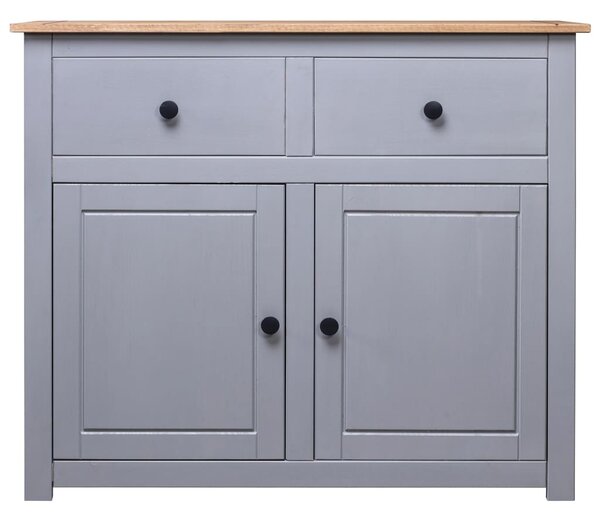 Sideboard Grey 93x40x80 cm Solid Pinewood Panama Range