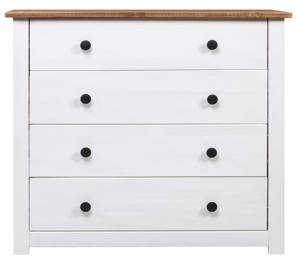 Side Cabinet White 80x40x73 cm Pine Panama Range