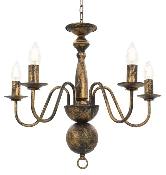 Chandelier Antique Black 5 x E14 Bulbs