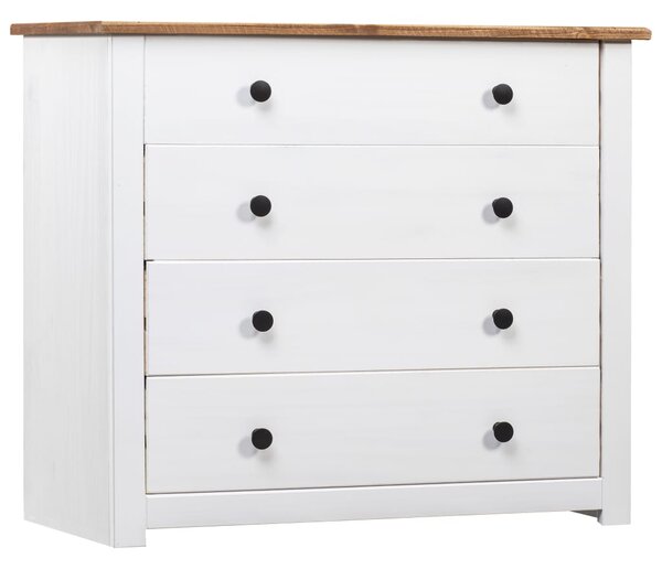 Side Cabinet White 80x40x73 cm Pine Panama Range