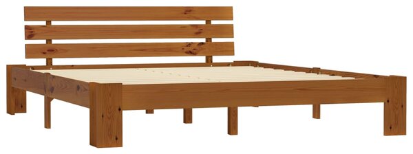 Bed Frame without Mattress Honey Brown 180x200cm Solid Wood Pine