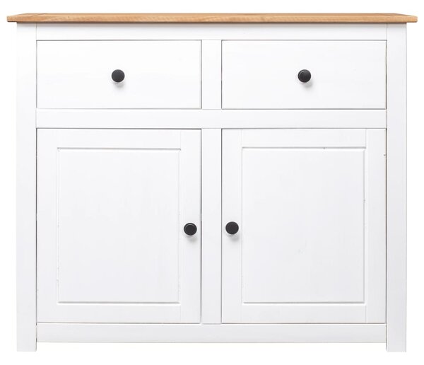 Sideboard White 93x40x80 cm Solid Pinewood Panama Range