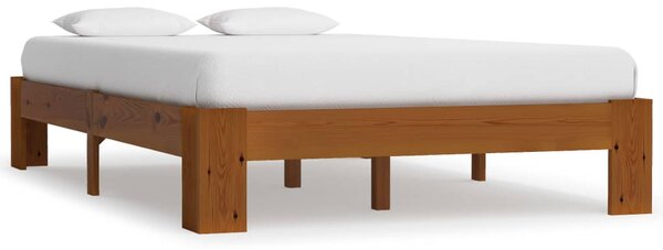 Bed Frame without Mattress Light Brown Solid Pine Wood 120x200cm