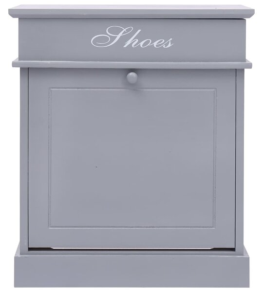 Shoe Cabinet Grey 50x28x58 cm Paulownia Wood