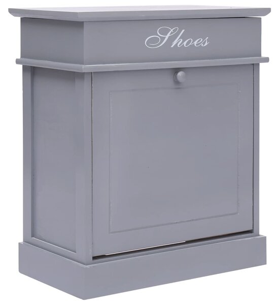 Shoe Cabinet Grey 50x28x58 cm Paulownia Wood