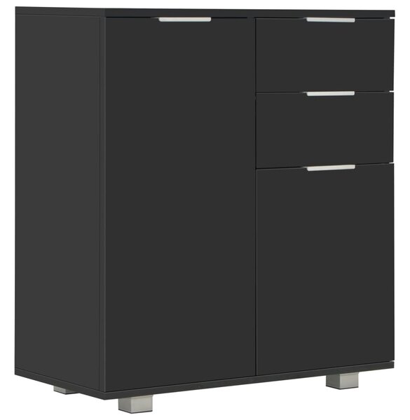 Sideboard High Gloss Black 71x35x80 cm Engineered Wood