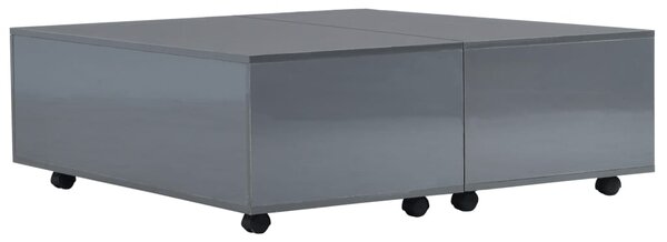 Coffee Table High Gloss Grey 100x100x35 cm