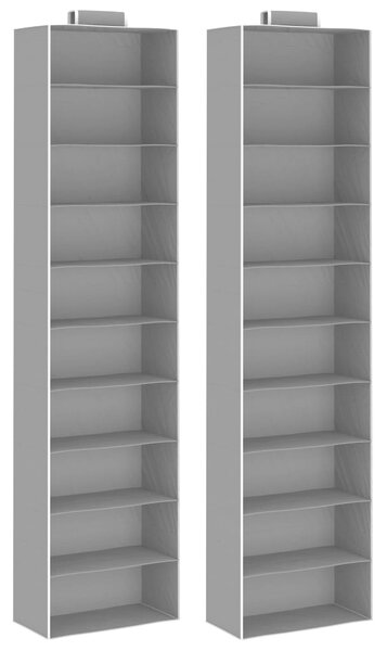 Hanging Closet Organisers 2 pcs with 10 Shelves Fabric