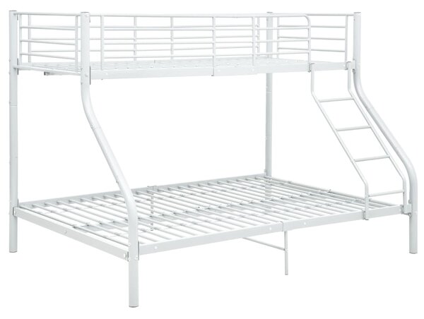 Bunk Bed Frame without Mattress White Metal 140x200 cm/90x200 cm