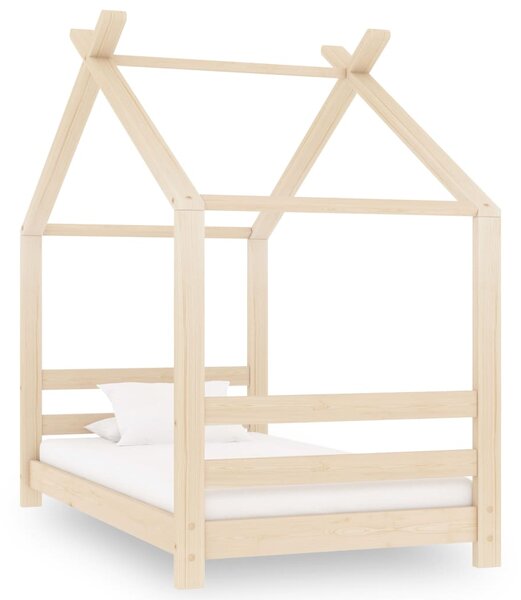 Kids Bed Frame Solid Pine Wood 70x140 cm