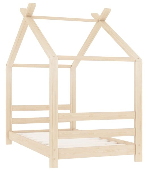 Kids Bed Frame Solid Pine Wood 70x140 cm