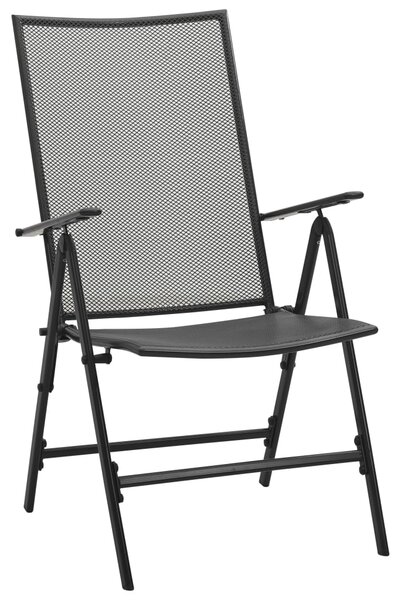 Folding Mesh Chairs 4 pcs Steel Anthracite