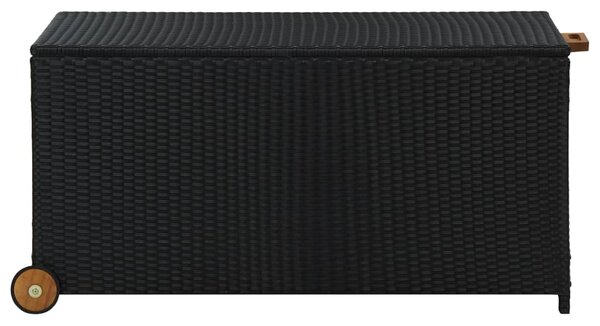 Garden Storage Box Black 120x65x61 cm Poly Rattan