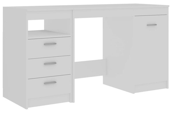 Desk White 140x50x76 cm Engineered Wood