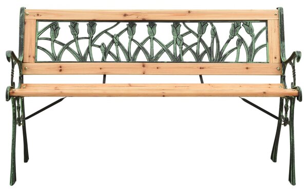 Garden Bench 122 cm Cast Iron and Solid Firwood