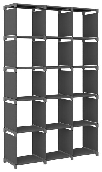 15-Cube Display Shelf Grey 103x30x175.5 cm Fabric