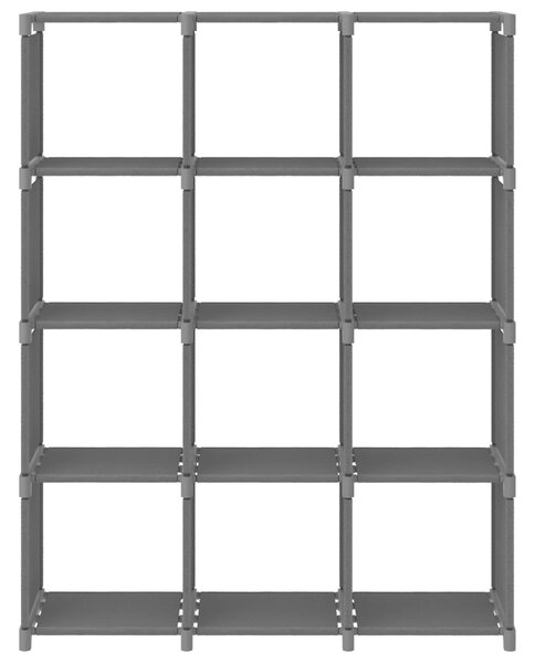 12-Cube Display Shelf Grey 103x30x141 cm Fabric