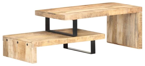 2 Piece Coffee Table Set Solid Mango Wood