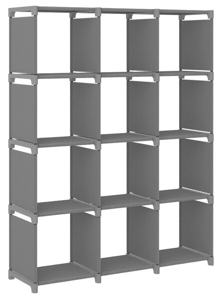 12-Cube Display Shelf Grey 103x30x141 cm Fabric