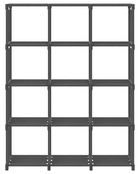 12-Cube Display Shelf Black 103x30x141 cm Fabric