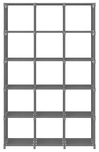 15-Cube Display Shelf Grey 103x30x175.5 cm Fabric