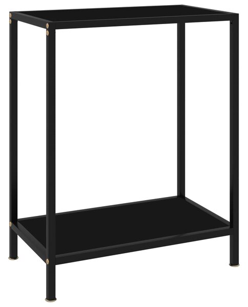 Console Table Black 60x35x75 cm Tempered Glass