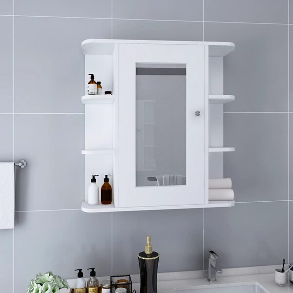 Bathroom Mirror Cabinet White 66x17x63 cm MDF