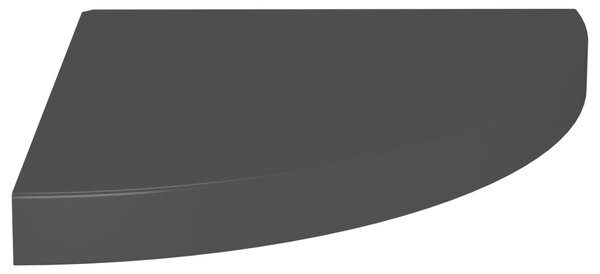 Floating Corner Shelf Black 35x35x3.8 cm MDF