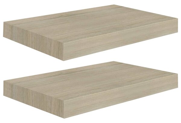 Floating Wall Shelves 2 pcs Oak 40x23x3.8 cm MDF