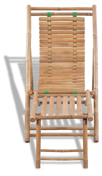 Outdoor Deck Chair with Footrest Bamboo