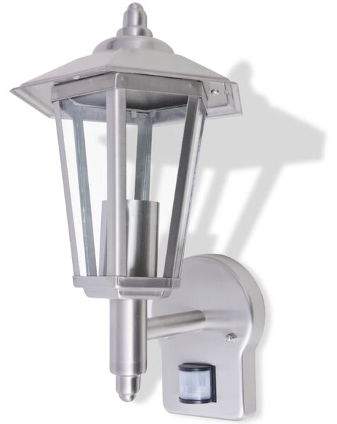 Outdoor Uplight Wall Lantern with Sensor Stainless Steel