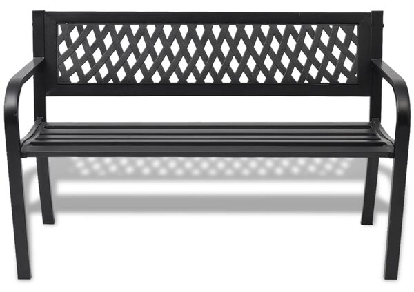 Garden Bench 118 cm Steel Black