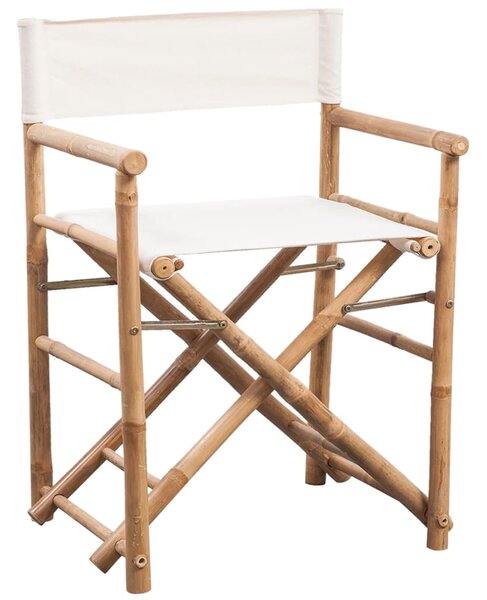 Folding Director's Chair 2 pcs Bamboo and Canvas