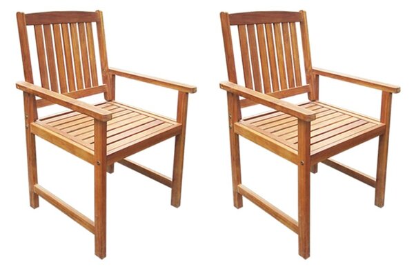 Garden Chairs 2 pcs Solid Acacia Wood Brown