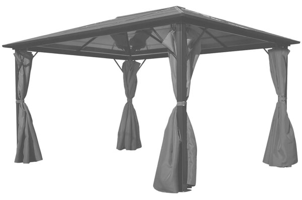 Gazebo with Curtain Anthracite Aluminium 400x300 cm